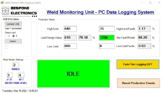 Weld Monitor Data Logging Software